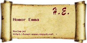 Homor Emma névjegykártya